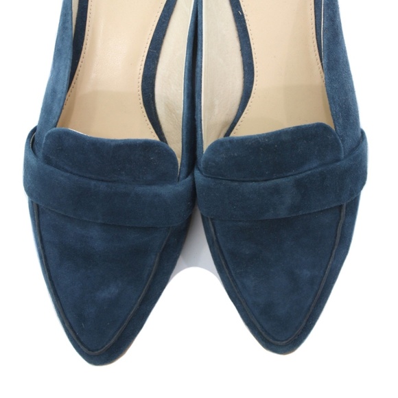 blue flat mules